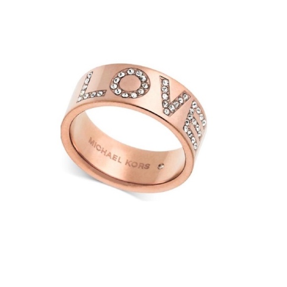 $85 Michael Kors Crystal Love Band Ring - Picture 5 of 6